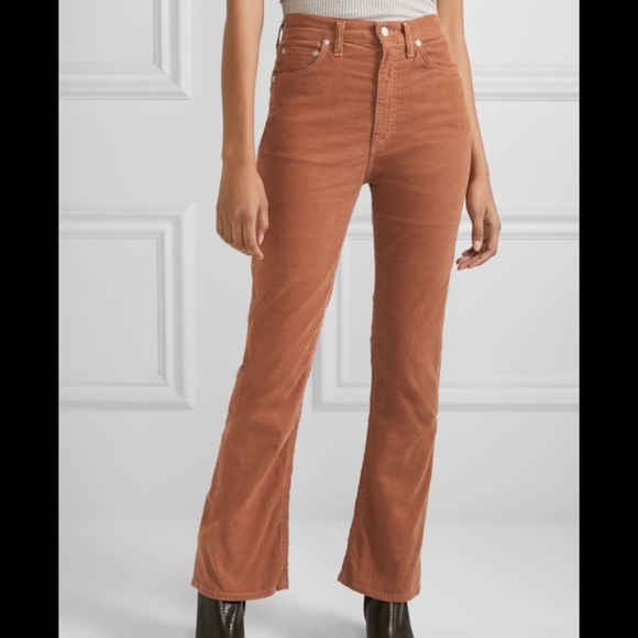 burnt orange flare pants